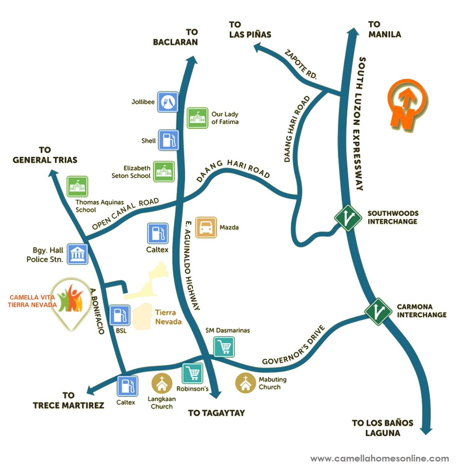 Vicinity Map Location Sabrina Ready Home - Camella Lessandra General Trias | Crown Asia Prime House for Sale General Trias Cavite
